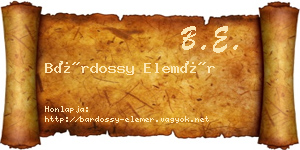 Bárdossy Elemér névjegykártya