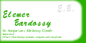 elemer bardossy business card